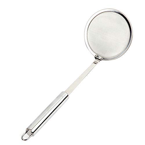i Kito Fat Skimmer Spoon  Stainless Steel Fine Mesh Strainer Hot Pot Foam Grease Oil Skimming (Dia 5.5 Inch) - Image 1